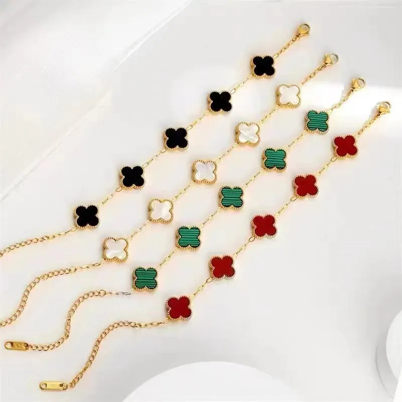 Onyx Patel Clover Bracelet