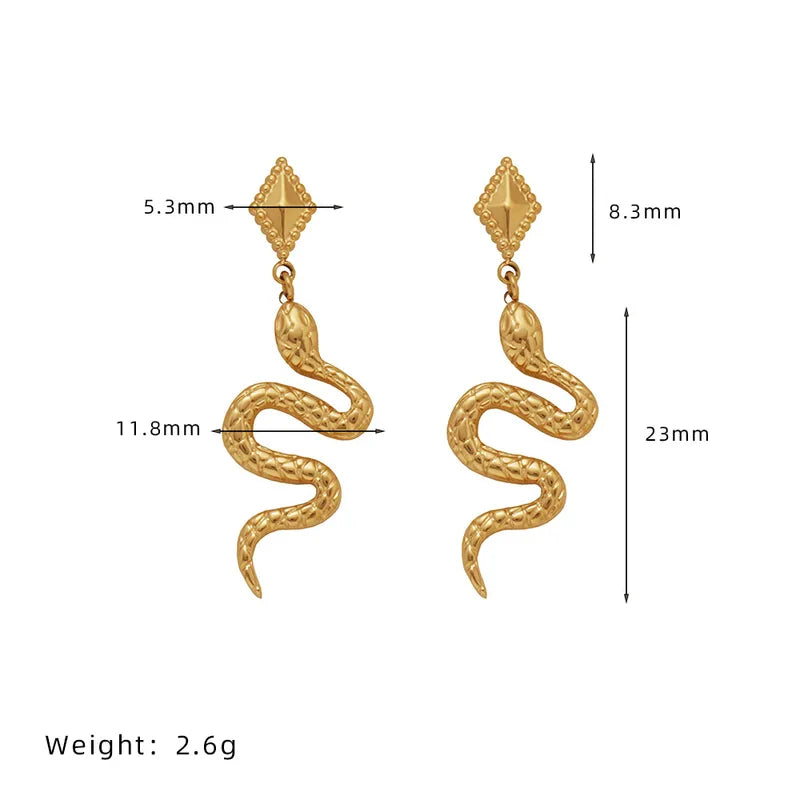 Gold Snake Earings