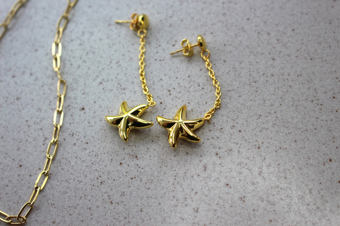 Starfish Plated Drop Earrings